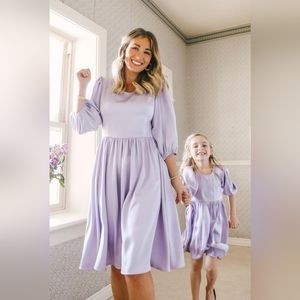 Genevieve satin lavender dress